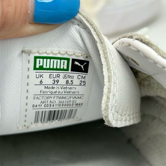 Puma Basket Platform Metallic Rose Cap Toe Women's White Sneakers Size 8.5 - Picture 13 of 13